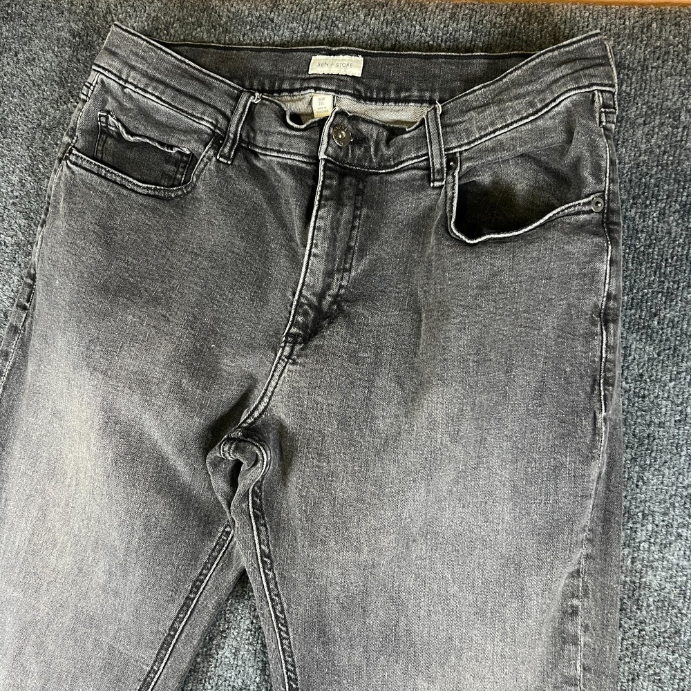 Sun + Stone Jeans Mens 34x30.5 Gray Medium Wash Denim Straight‎ Leg Streetwear
